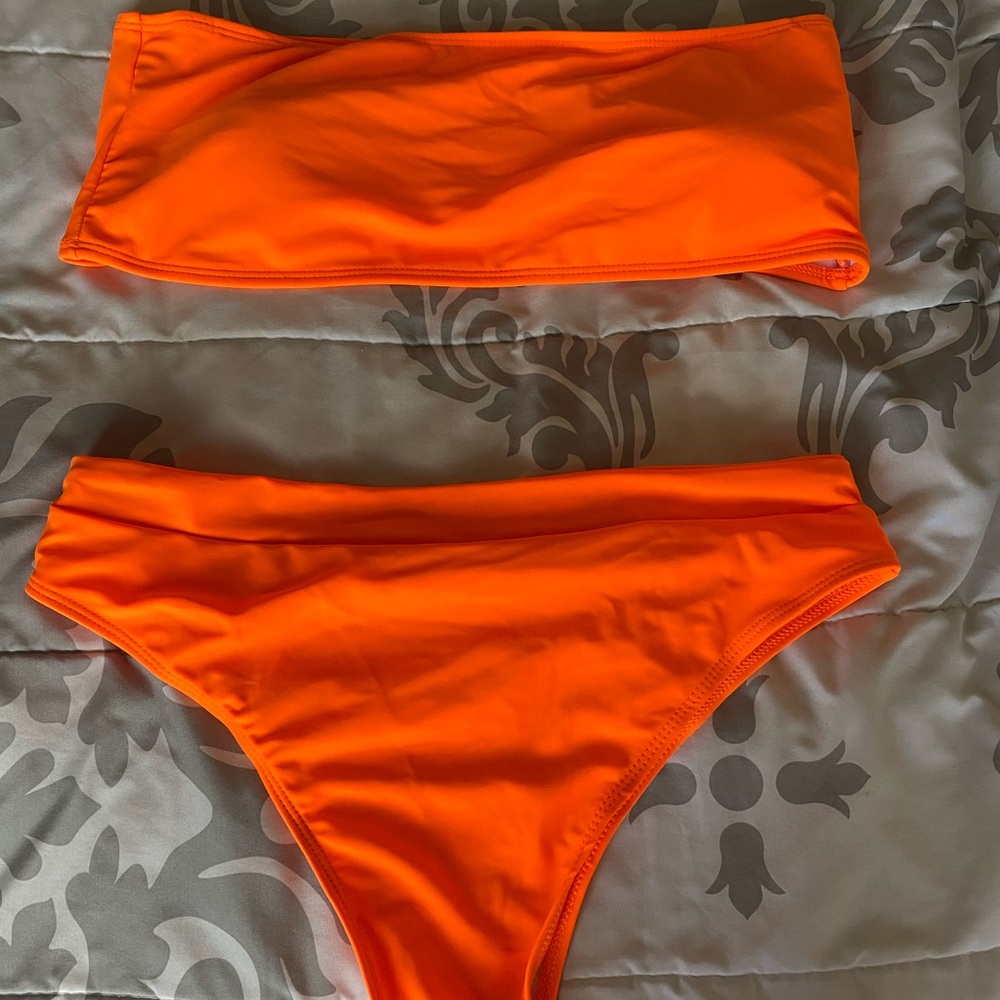 Neon orange two piece